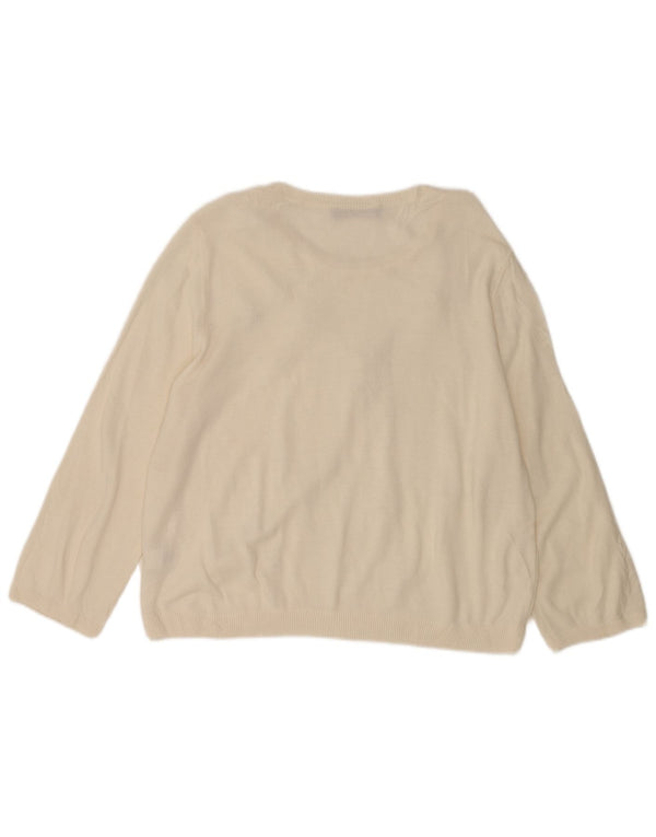 Maglione maglione con scollo a barca da donna Marks & Spencer UK 18 XL Beige floreale