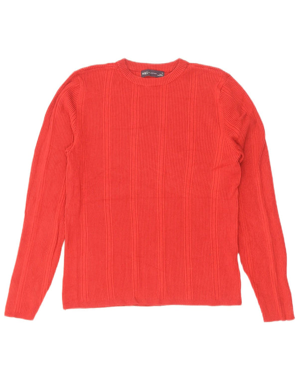 Maglione maglione girocollo da donna Marks & Spencer UK 14 Viscosa rossa media