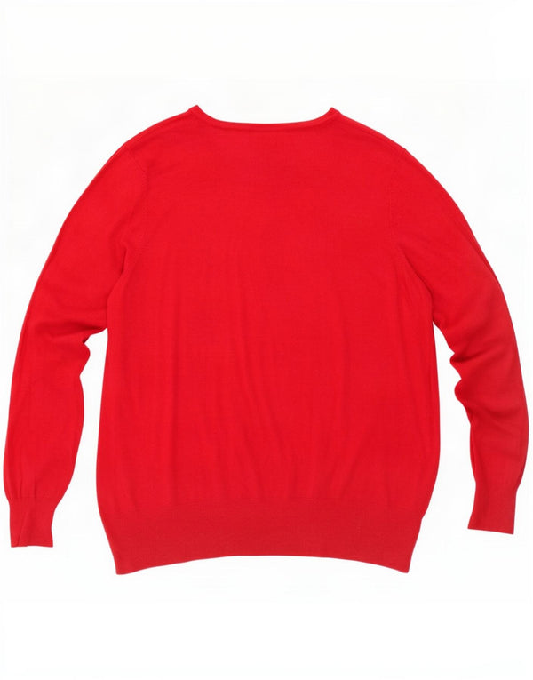 Marks & Spencer Maglione cardigan da donna UK 22 3XL Viscosa rossa