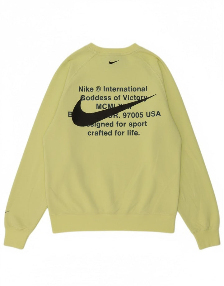 Felpa con grafica Nike da uomo, piccola, in cotone giallo