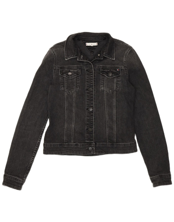 Giacca in denim corto da donna Tommy Hilfiger US 6 cotone grigio medio