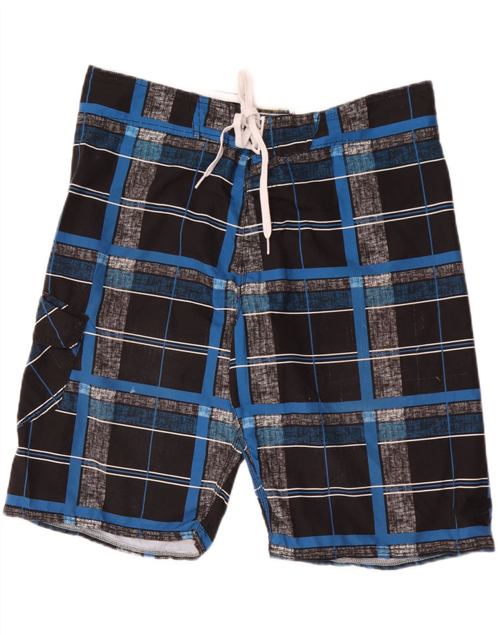 Pantaloncini da bagno da uomo Billabong grandi in poliestere a quadri neri