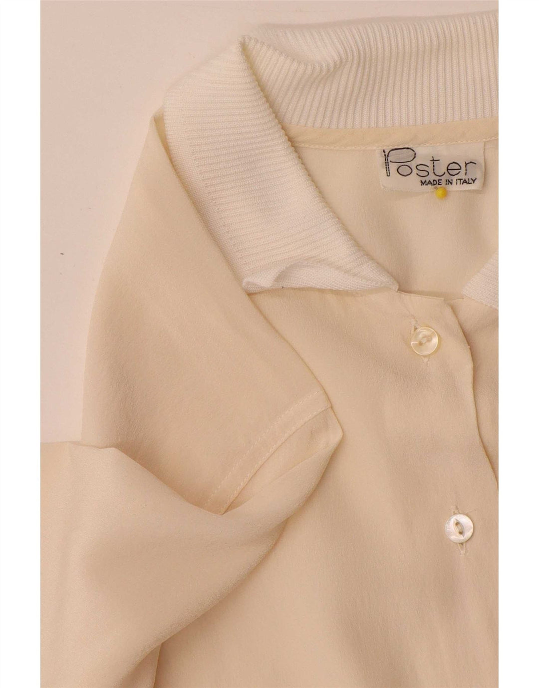 Camicia pullover vintage da donna IT 44 color block bianco sporco medio