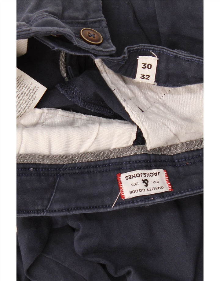 JACK & JONES Pantaloni chino slim da uomo W30 L32 in cotone blu navy