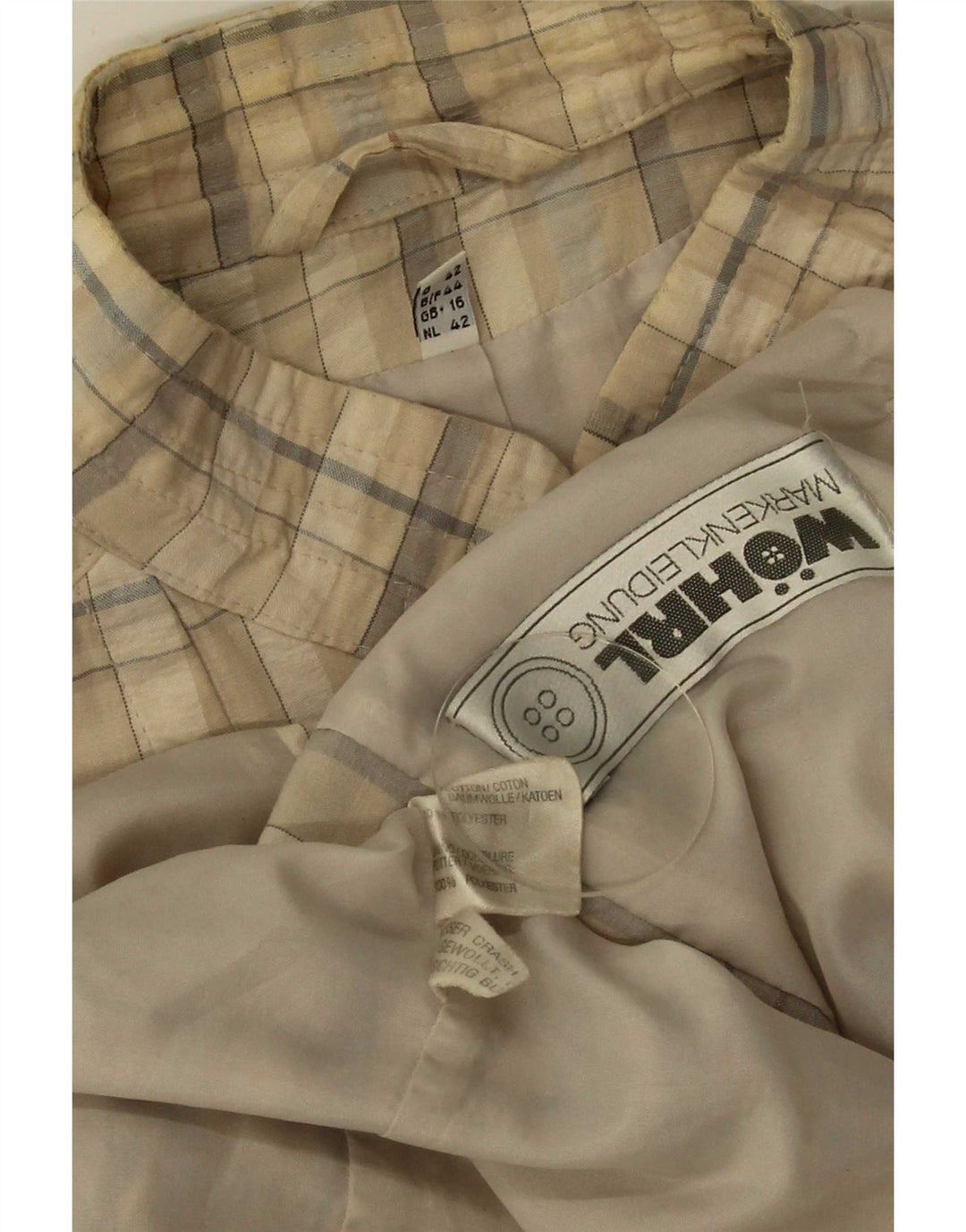 Giubbotto bomber da donna Wohrl UK 16 grande cotone a quadri beige