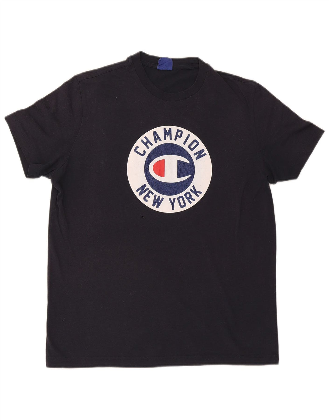 T-shirt grafica da uomo Champion Top medio blu navy