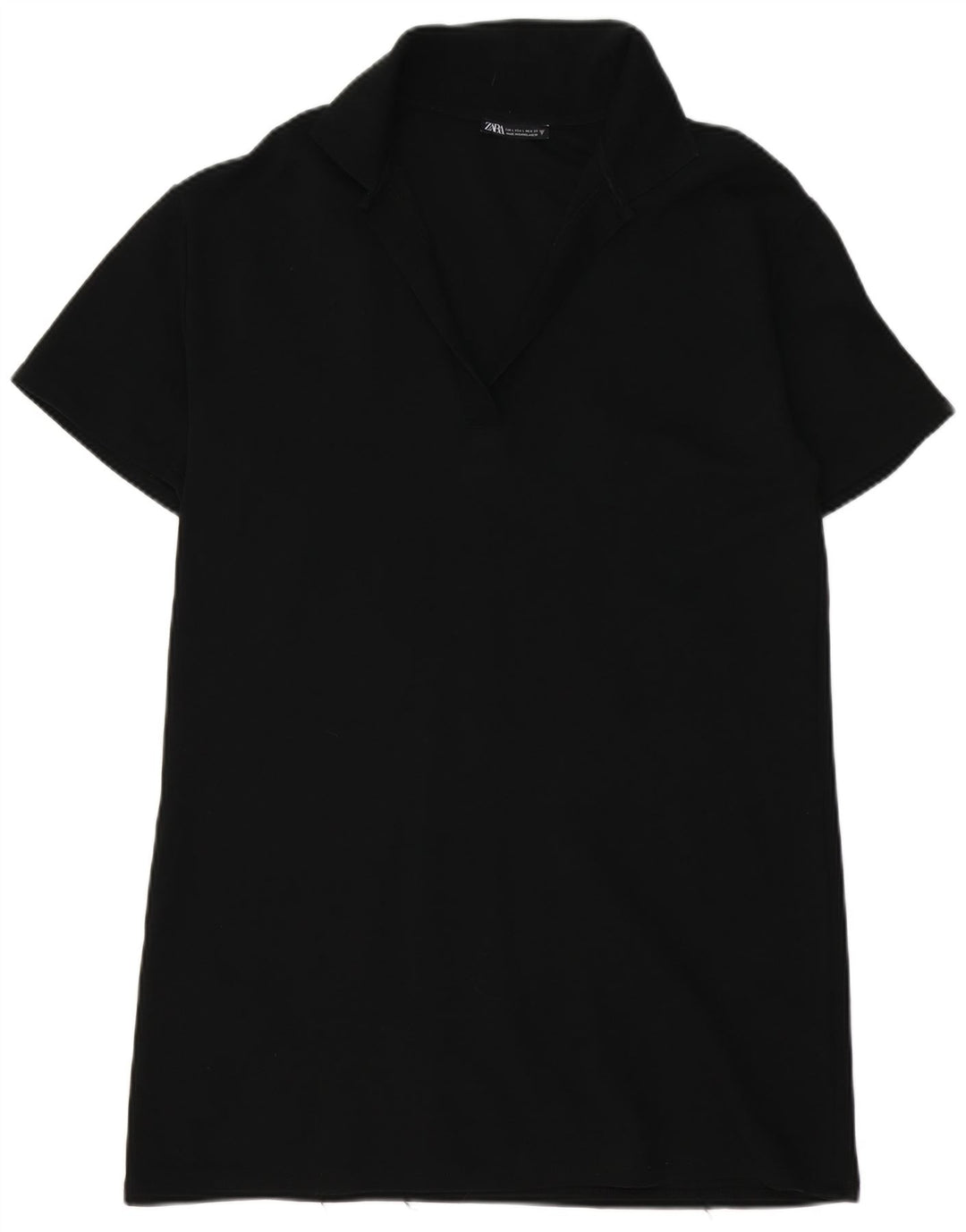 Abito polo da donna Zara UK 16 grande in cotone nero