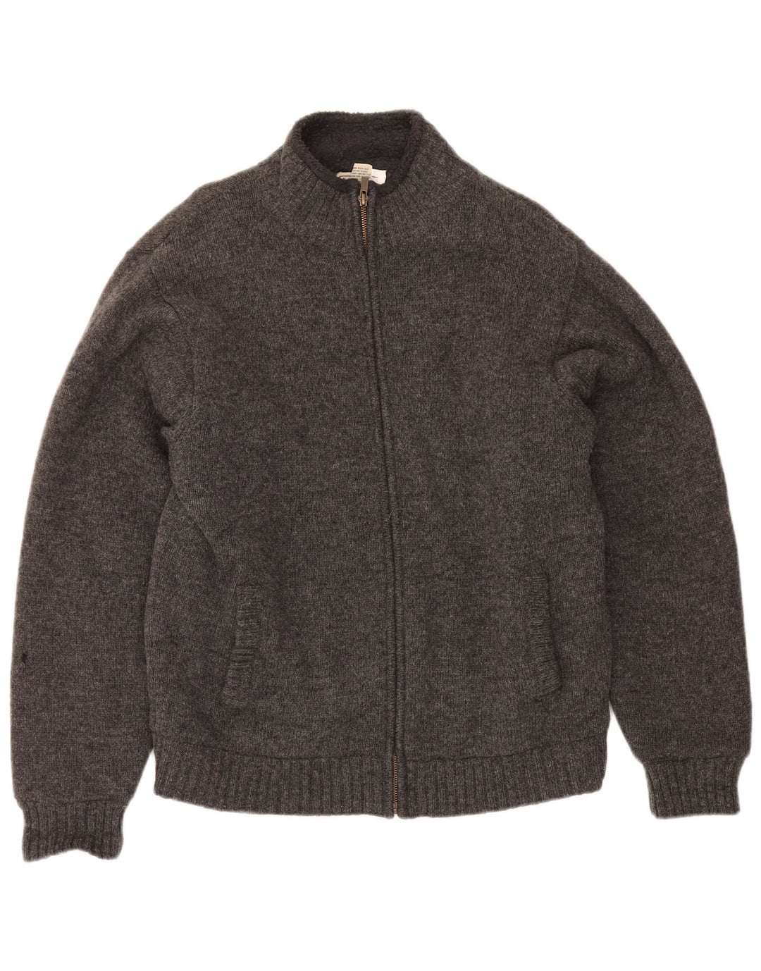 Maglione cardigan Sherpa da uomo L.L.Bean in lana d'agnello grigio medio