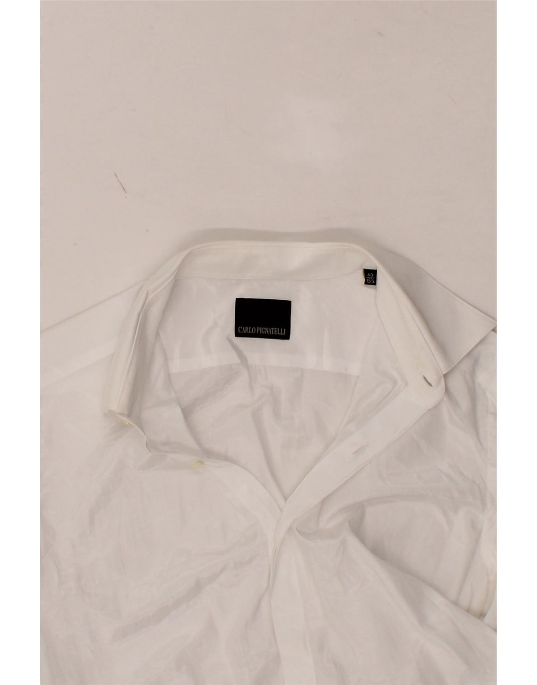 CARLO PIGNATELLI Mens Formal Shirt Size 40 15 Medium White Polyester Vintage Carlo Pignatelli and Second-Hand Carlo Pignatelli from Messina Hembry 