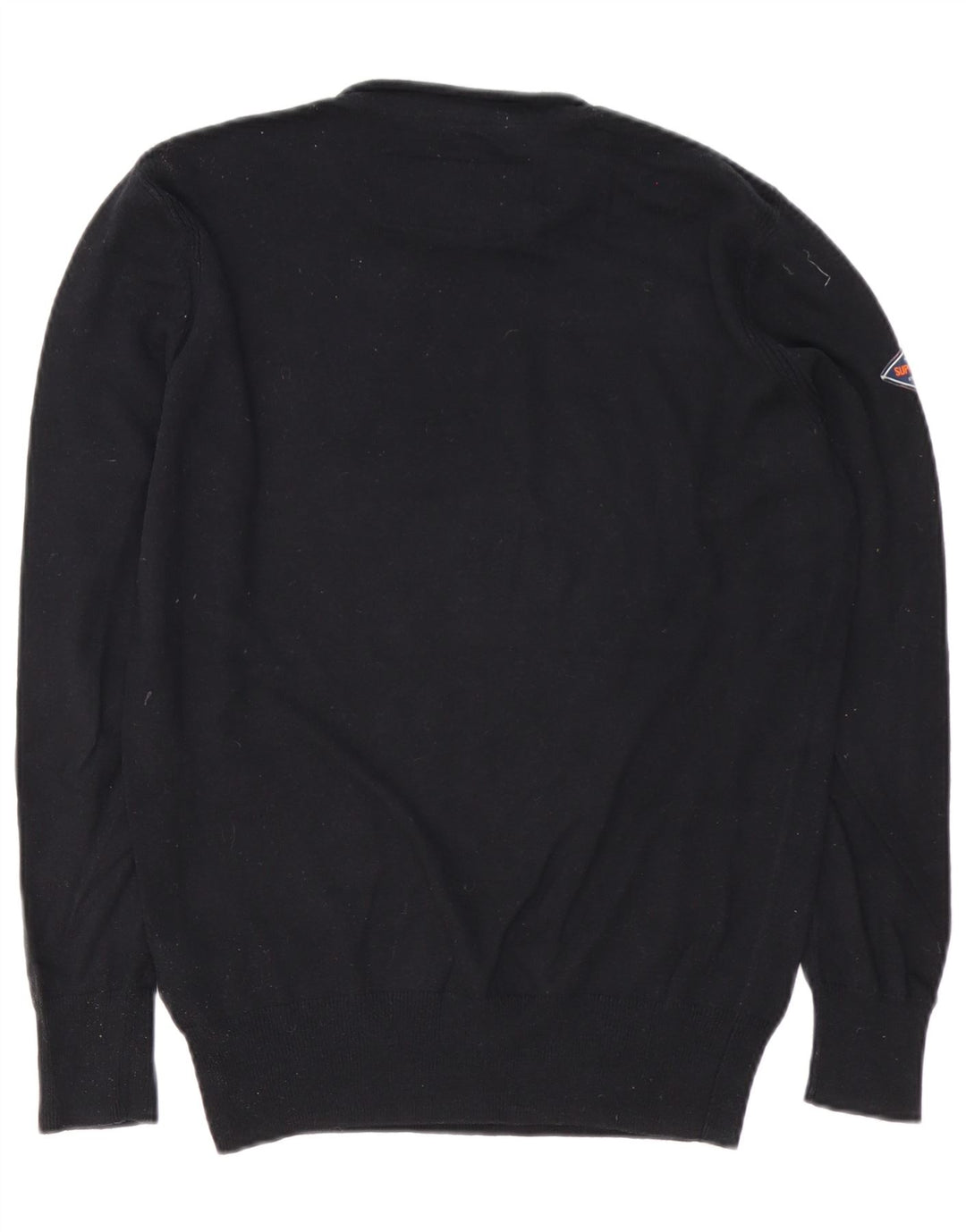 Maglione maglione girocollo da uomo Superdry piccolo cotone nero