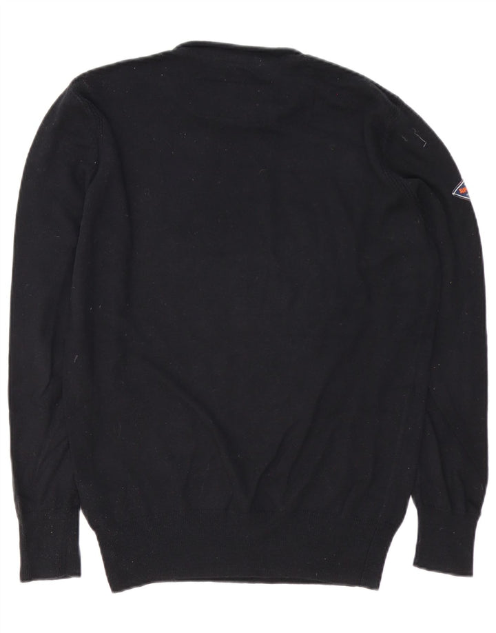 Maglione maglione girocollo da uomo Superdry piccolo cotone nero