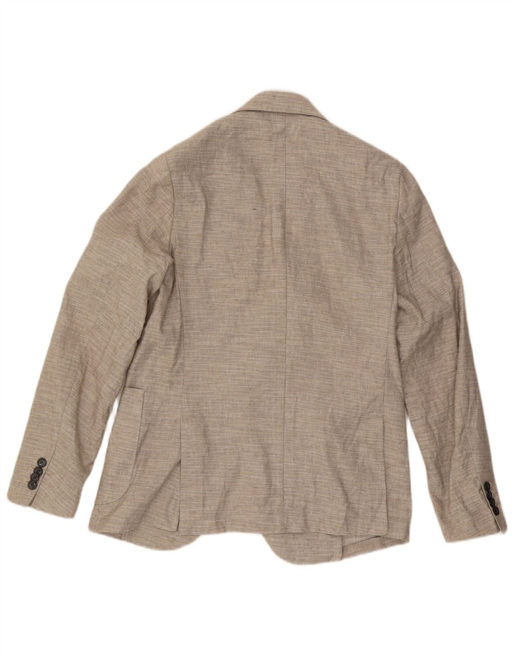 Giacca Blazer a 2 Bottoni da Uomo Libero IT 48 Lino Beige Medio
