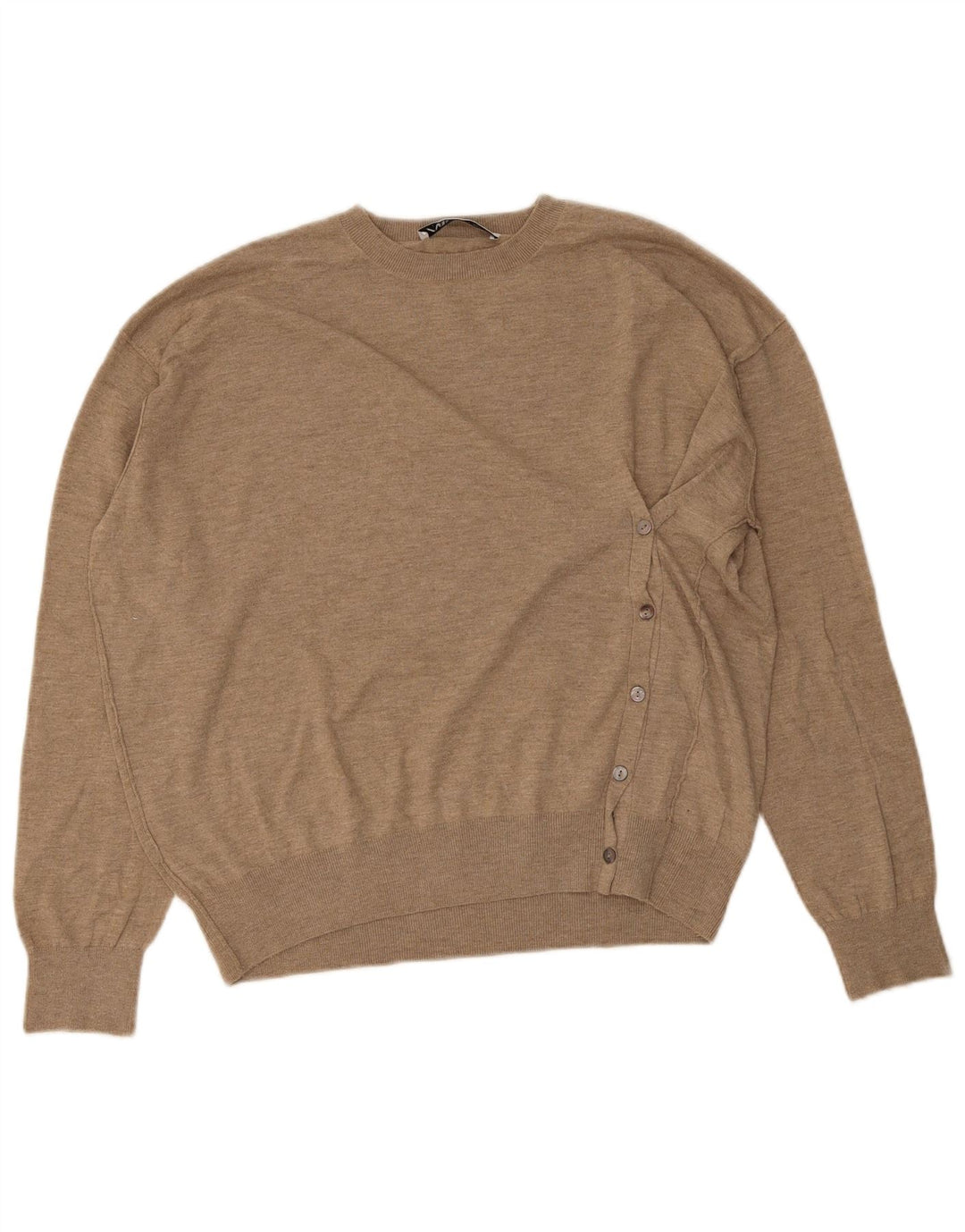 Maglione maglione girocollo da donna Zara UK 14 Poliestere beige medio