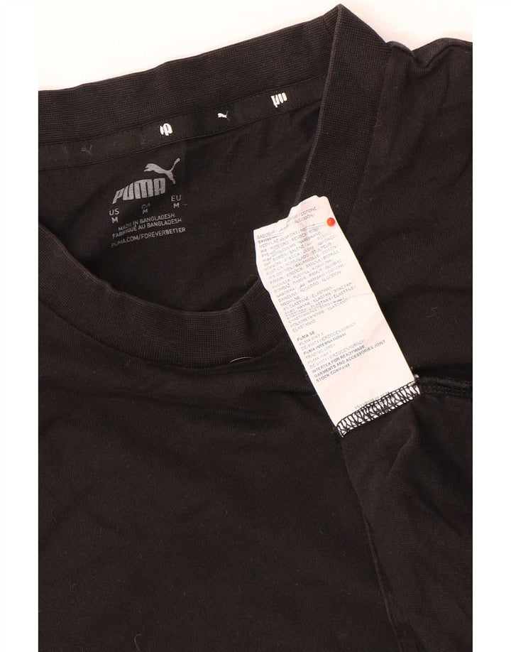 T-shirt grafica da uomo Puma Top in cotone nero medio