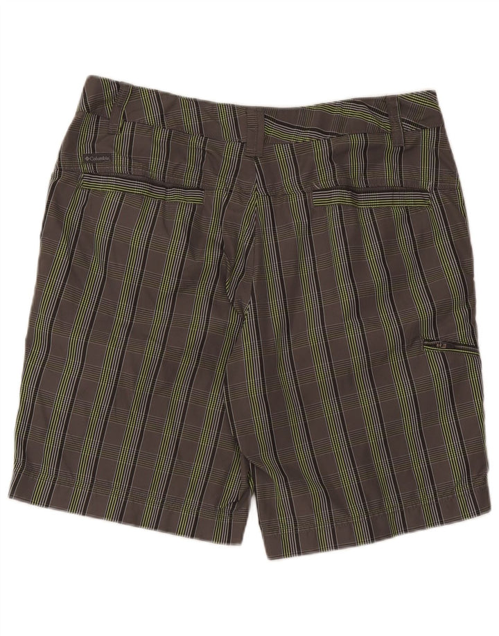 Pantaloncini cargo Columbia Omni-Shield da uomo W34 nylon a quadri grigi grandi