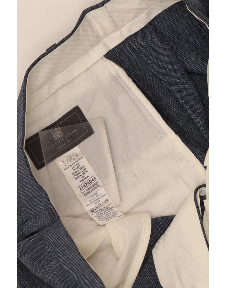 Pantaloni da abito vestibilità regolare da uomo Marks & Spencer W32 L33 poliestere blu
