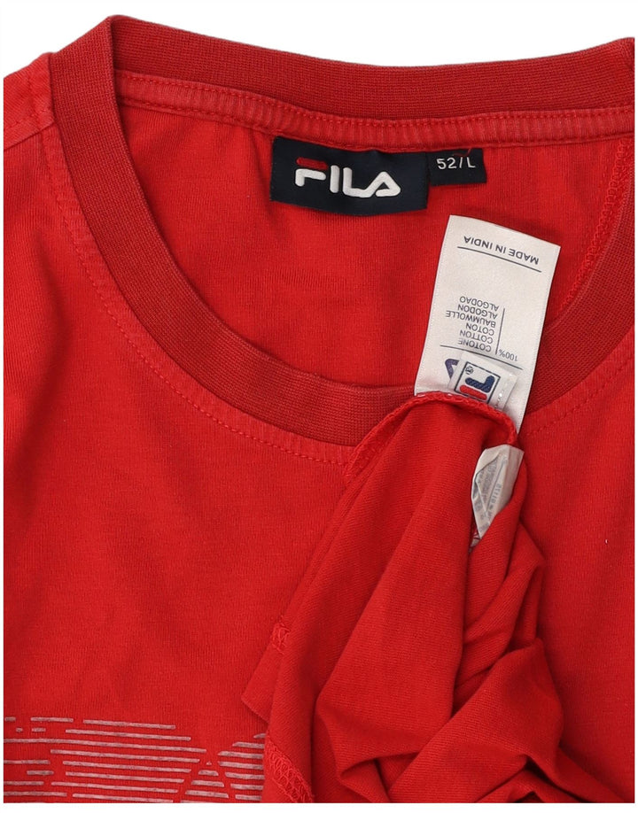 T-shirt grafica da uomo FILA Top IT 52 Large Rosso Cotone