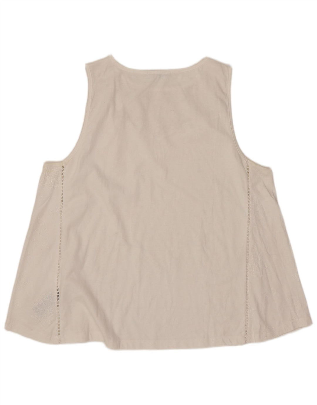 Desigual Camicetta senza maniche da donna Top UK 18 XL Poliestere floreale bianco