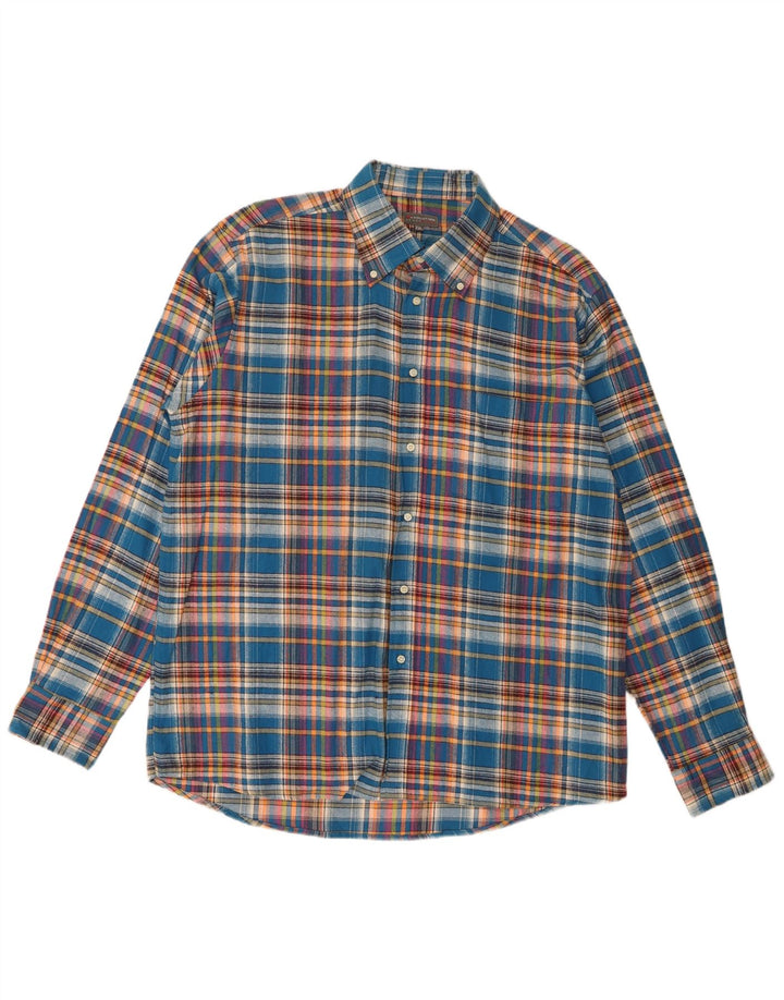 Camicia in flanella da uomo Evolution 2XL cotone scozzese blu