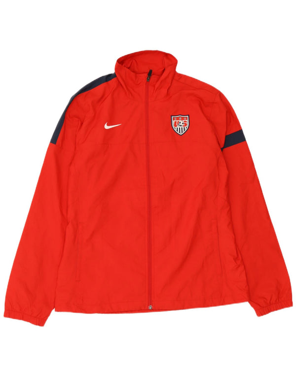 Giacca da tuta da uomo Nike, giacca grande, in poliestere color block rosso