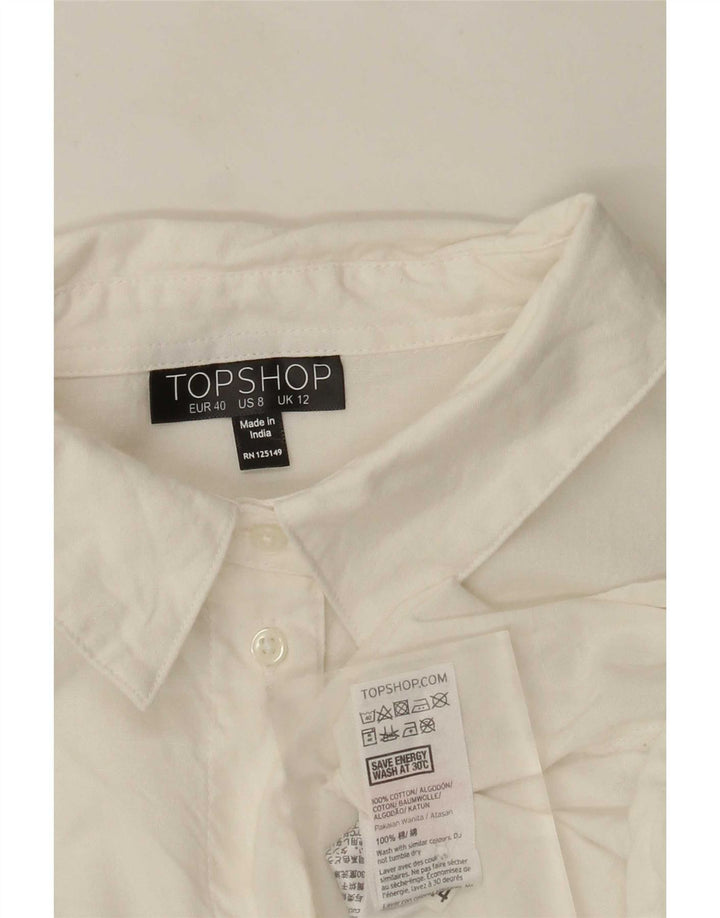 Topshop Camicia da donna oversize grafica da donna UK 12 Medium White Floral
