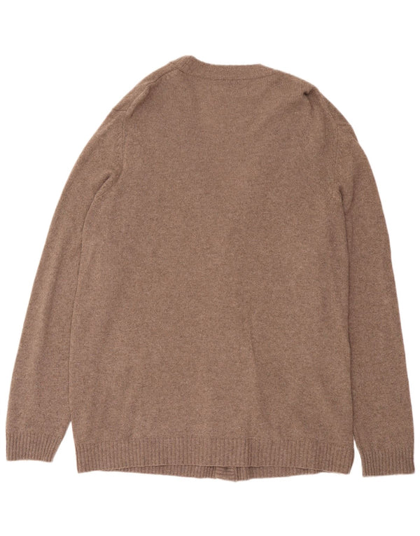 Maglione cardigan da uomo Marks & Spencer 2XL lana screziata marrone