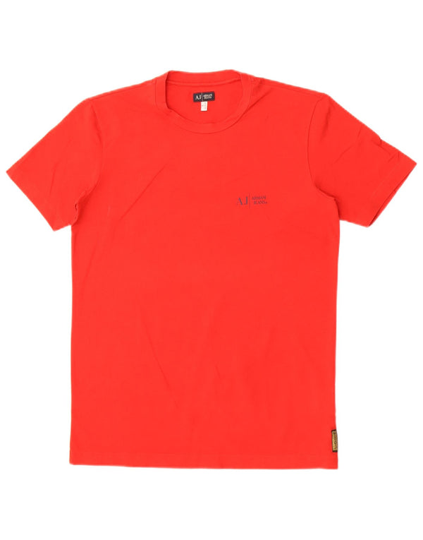 T-shirt da donna Armani Jeans Top UK 14 grande cotone rosso