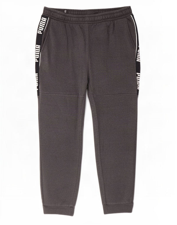 Pantaloni da tuta grafica da uomo Puma Joggers XL in cotone color block grigio