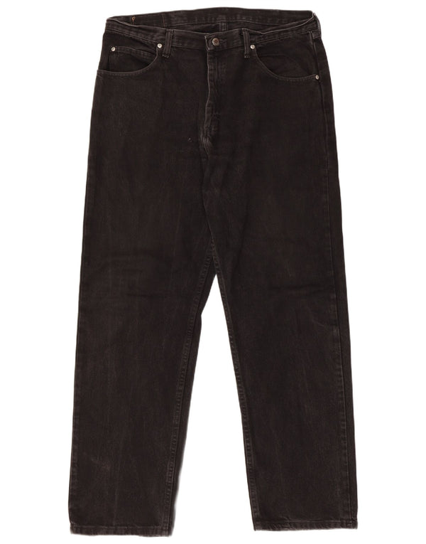 Jeans dritti da uomo Wrangler vestibilità rilassata W36 L32 cotone nero