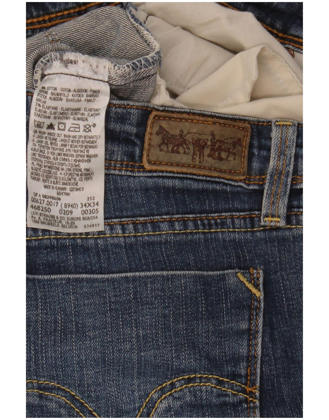 Levi's Donna 627 Jeans dritti W34 L30 Cotone blu