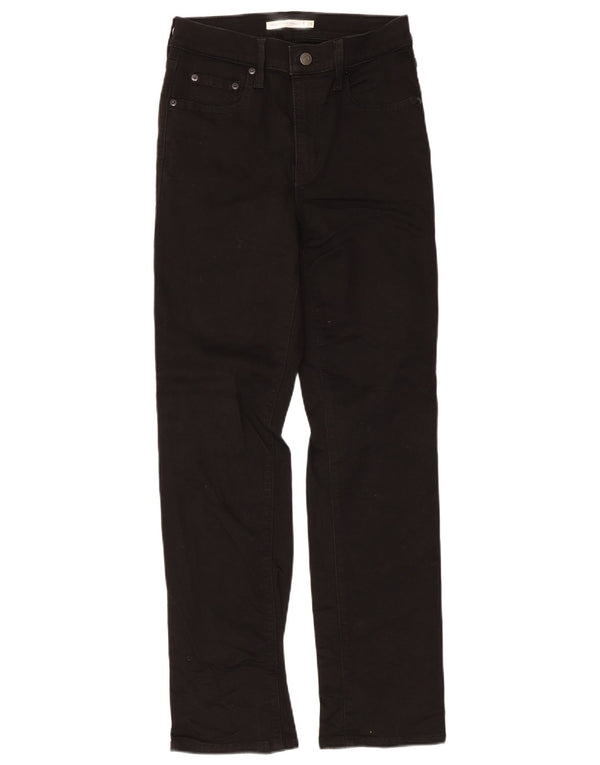 Jeans dritti a vita alta Levi's 724 da donna W28 L30 cotone nero