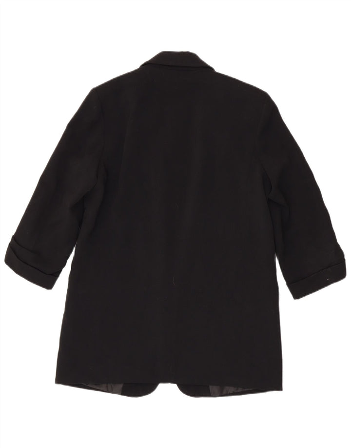 Giacca blazer aperta da donna con maniche a 3/4 Zara UK 14 poliestere nero medio