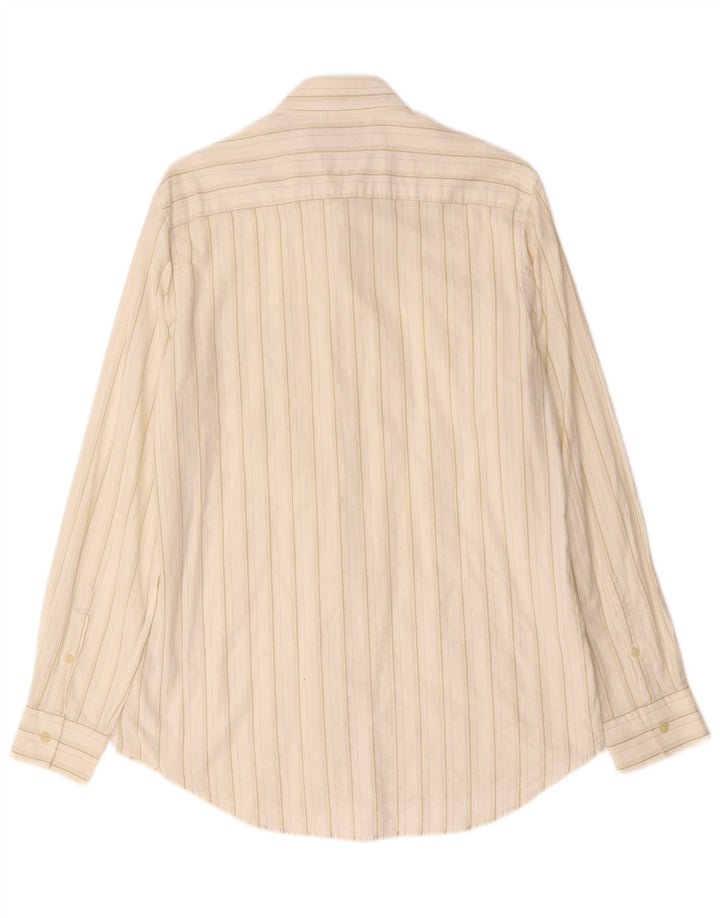 Camicia da uomo Timberland in cotone gessato bianco sporco medio