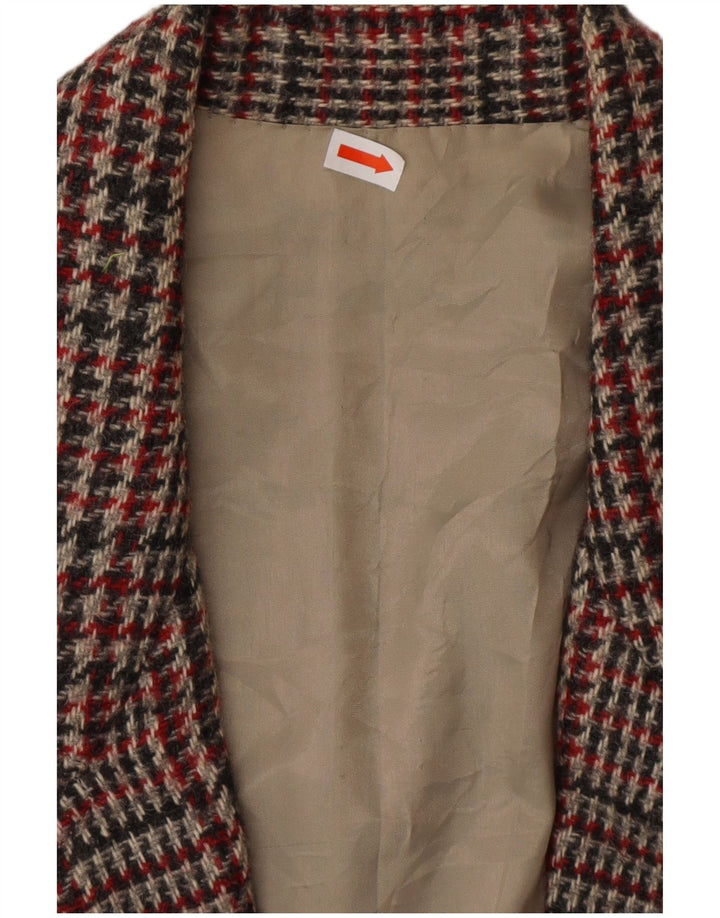 Giacca blazer da donna VINTAGE UK 16 grande pied de poule multicolore