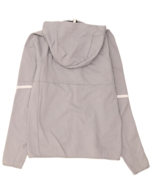 Maglione con cappuccio e zip da uomo Adidas piccolo in cotone color block grigio