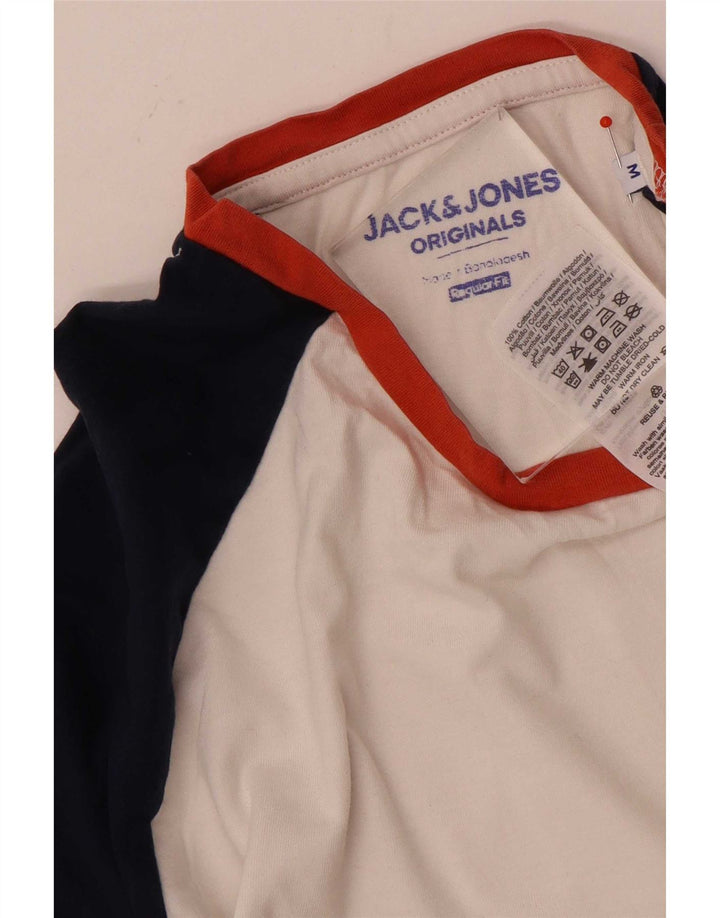 Jack & Jones Maglia da uomo vestibilità regolare manica lunga color block bianco medio