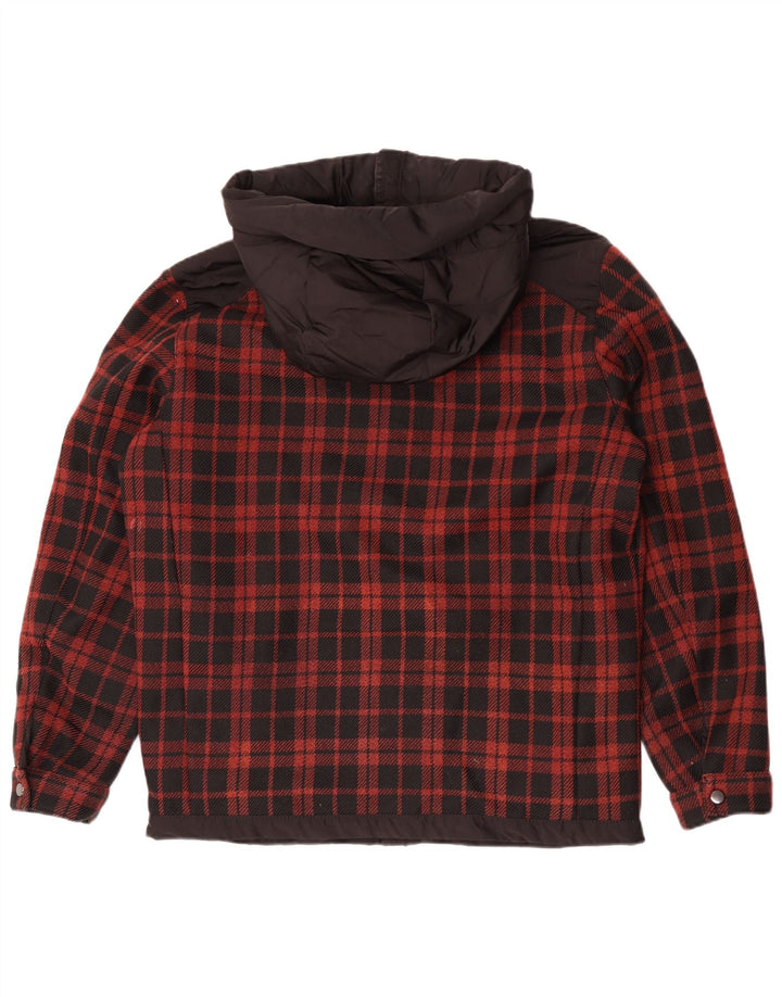 Giacca utility con cappuccio Zara da uomo UK 40 grande poliestere nero a quadri