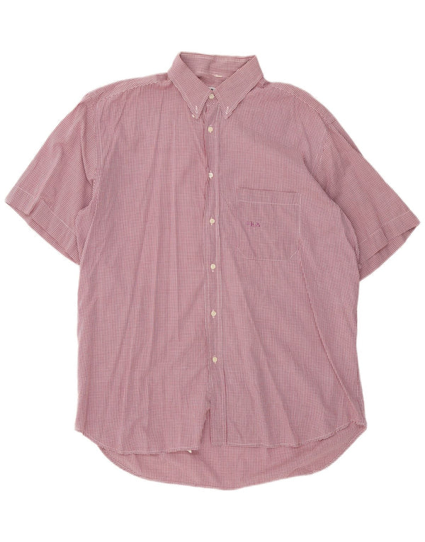Camicia Fila da uomo a maniche corte grande in cotone a quadretti rossi