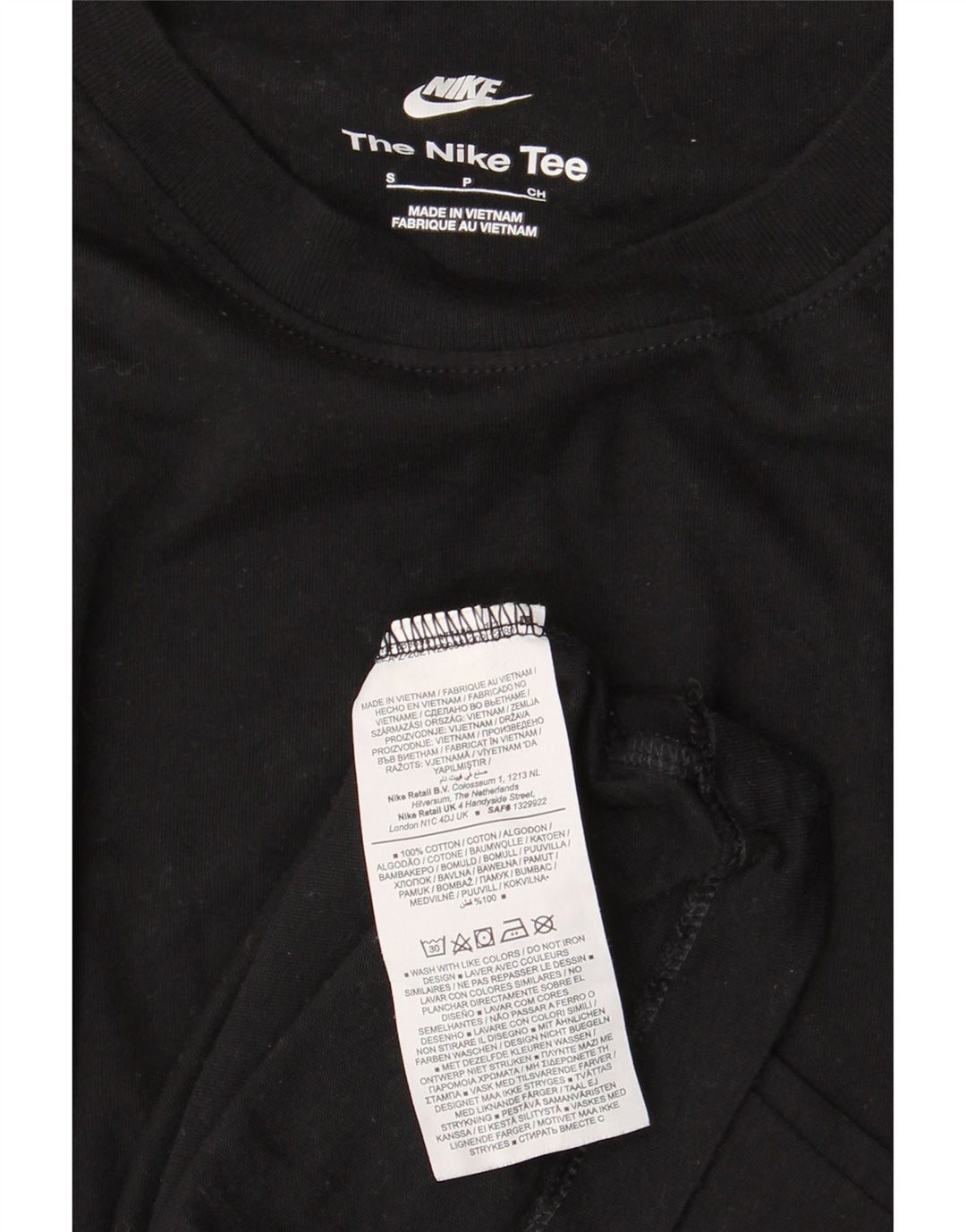 T-shirt da uomo NIKE Top piccola in cotone nero