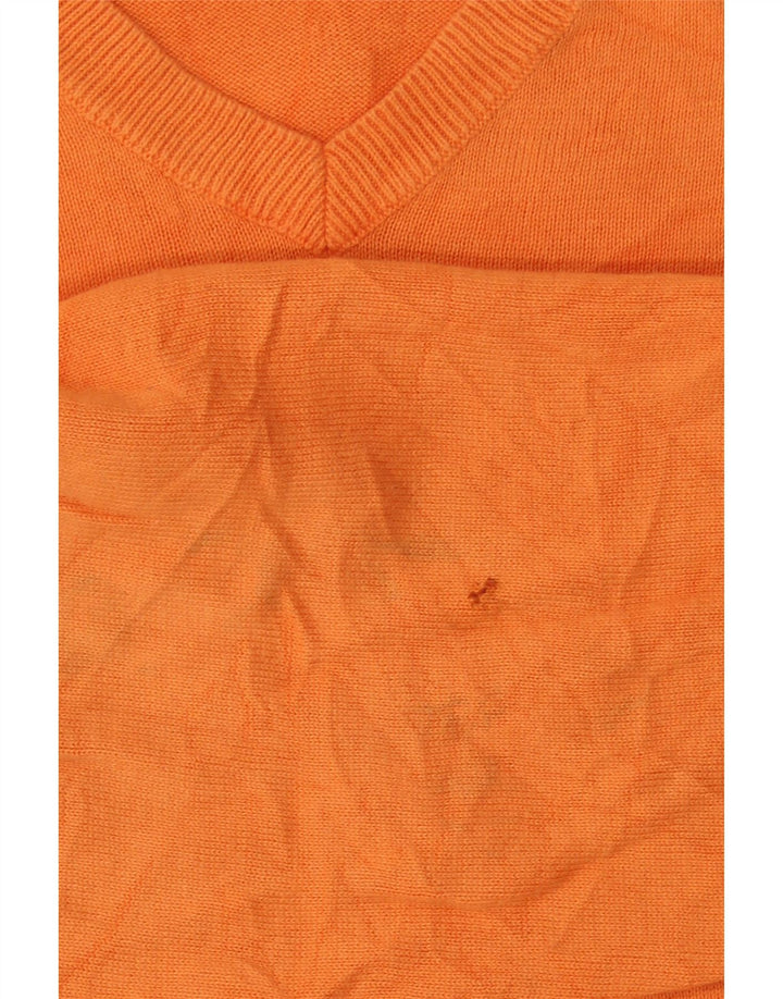 IZOD Mens V-Neck Jumper Sweater 2XL Orange Cotton Vintage Izod and Second-Hand Izod from Messina Hembry 