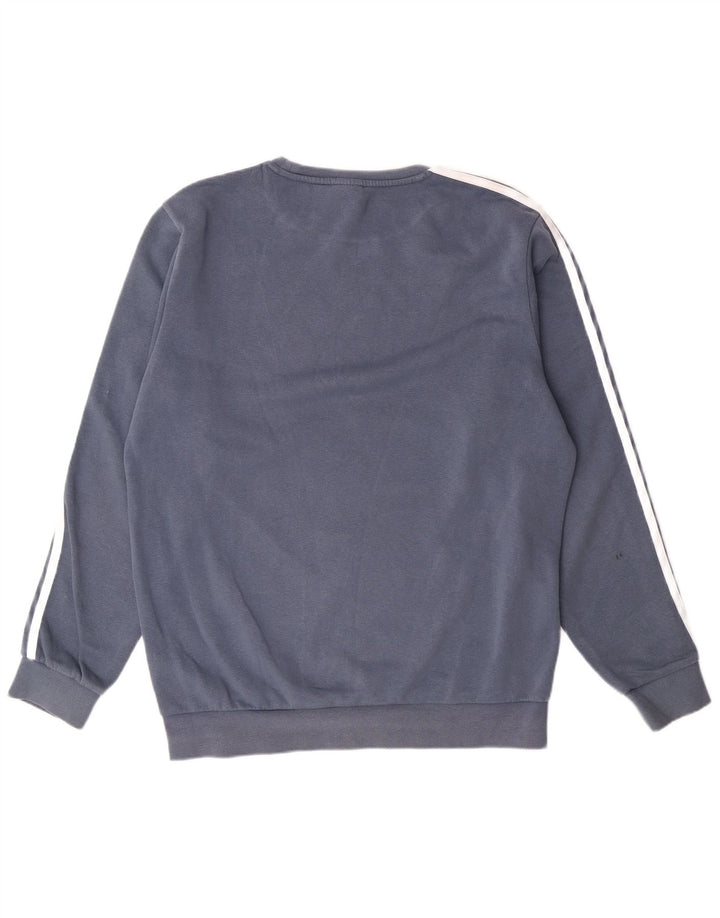 ADIDAS Mens Graphic Sweatshirt Jumper Large Blue Cotton