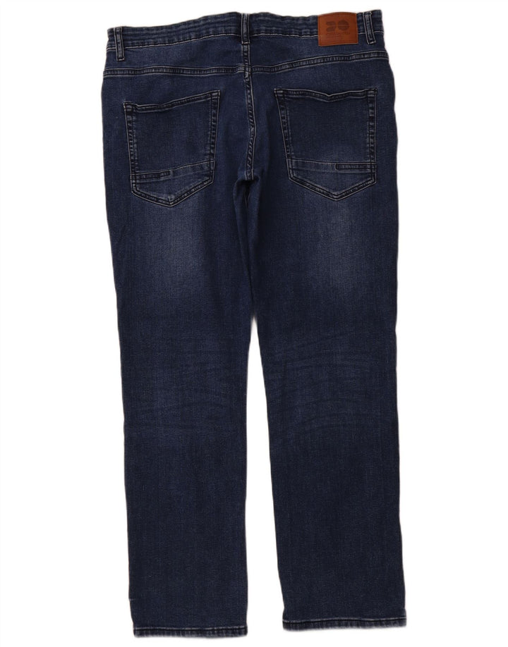 CROSSHATCH Jeans dritti da donna con principetto W36 L30 cotone blu