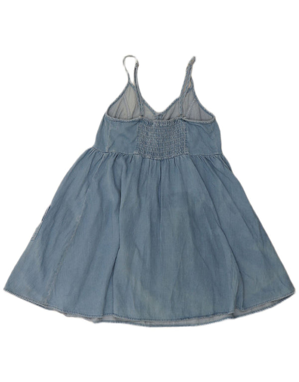 Topshop Womens Petite Sundress UK 10 Small Blue Cotton