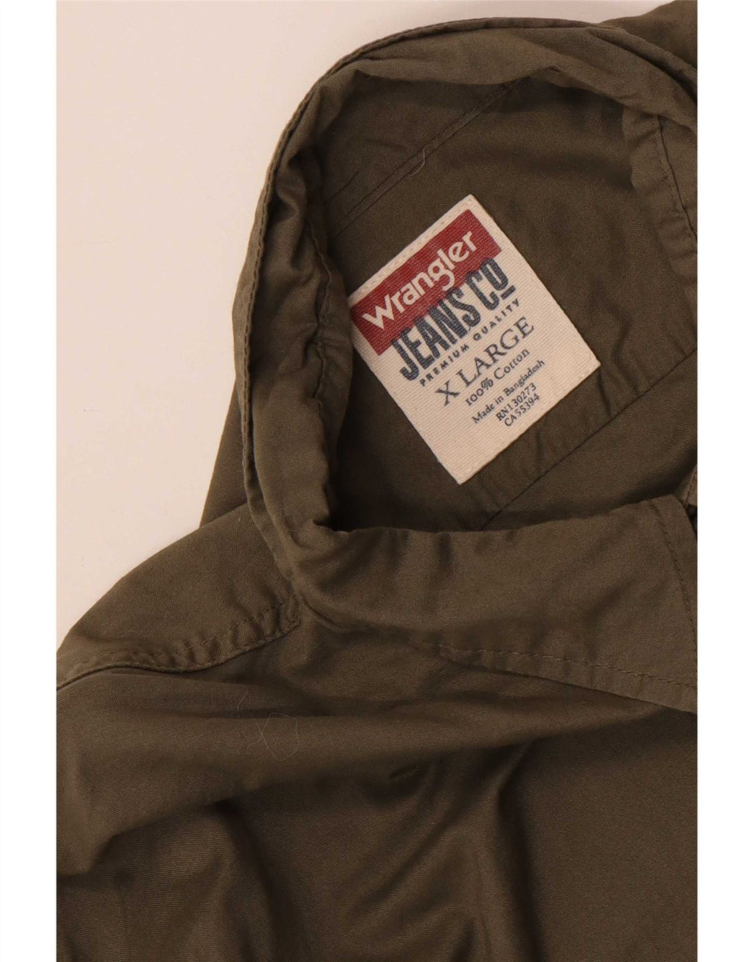 Camicia da uomo Wrangler XL in cotone kaki