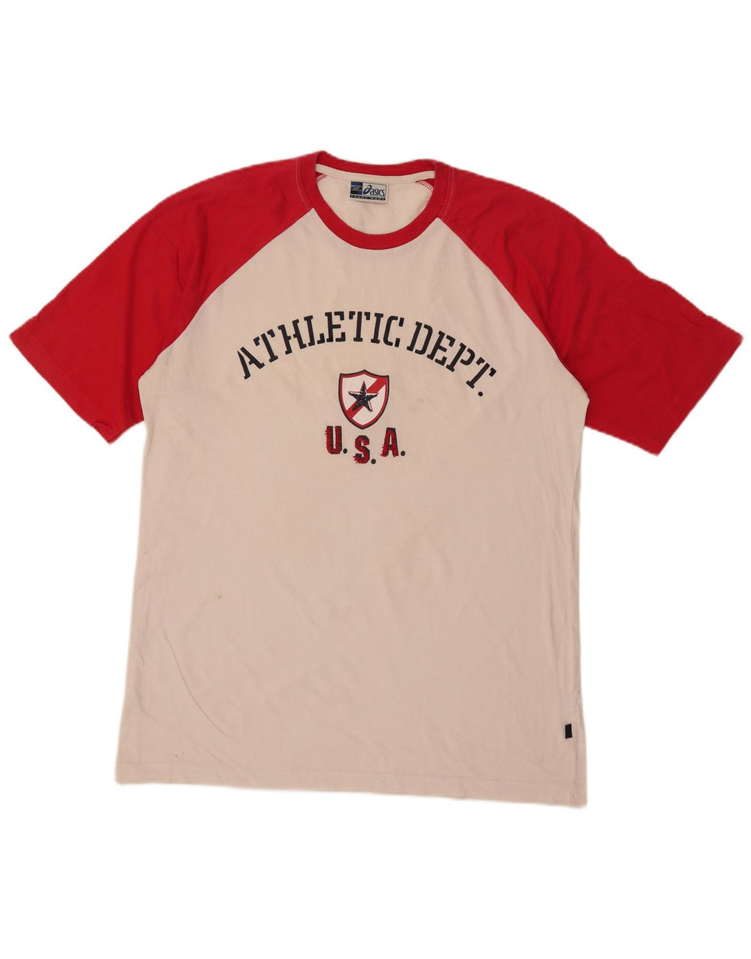 T-shirt grafica da uomo Asics Top XL in cotone color block bianco