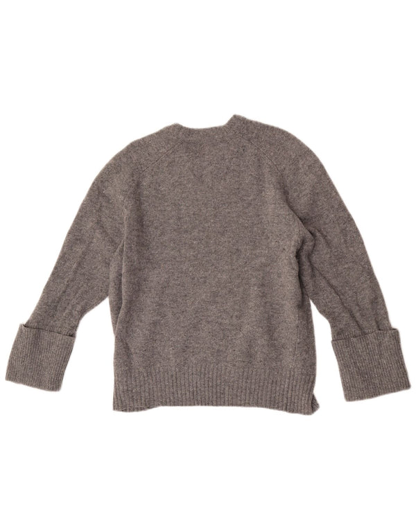 Maglione maglione girocollo da donna Reiss UK 14 Cashmere grigio medio