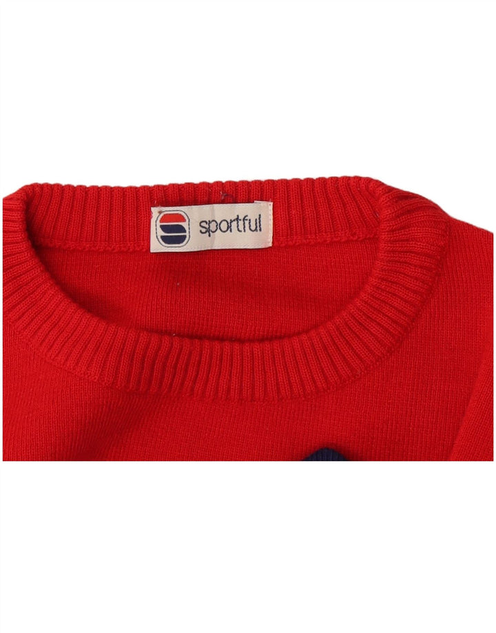 Sportful Uomo Maglione Girocollo Maglione Grande Rosso Colorblock