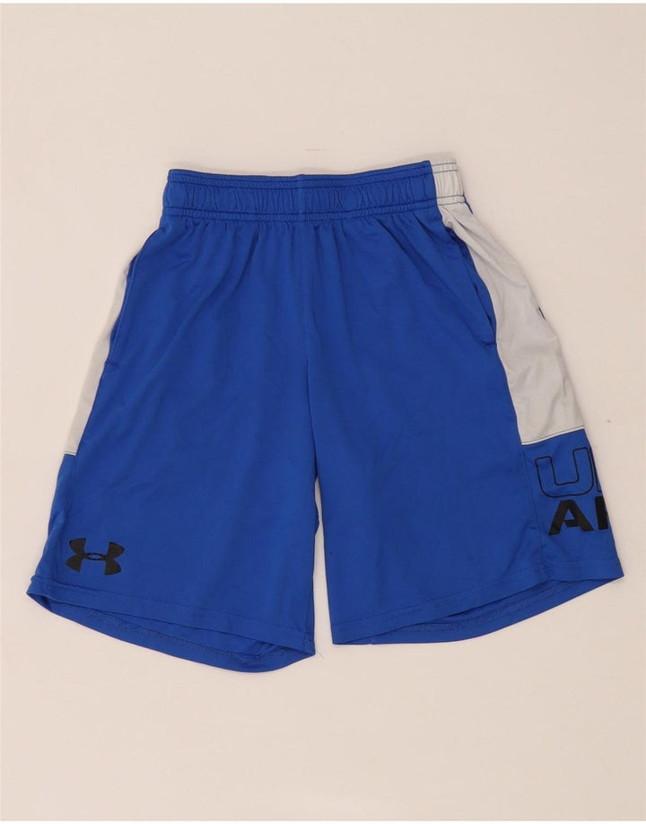 Pantaloncini sportivi grafici da ragazzo Under Armour 7-8 anni Small Blue Colourblock