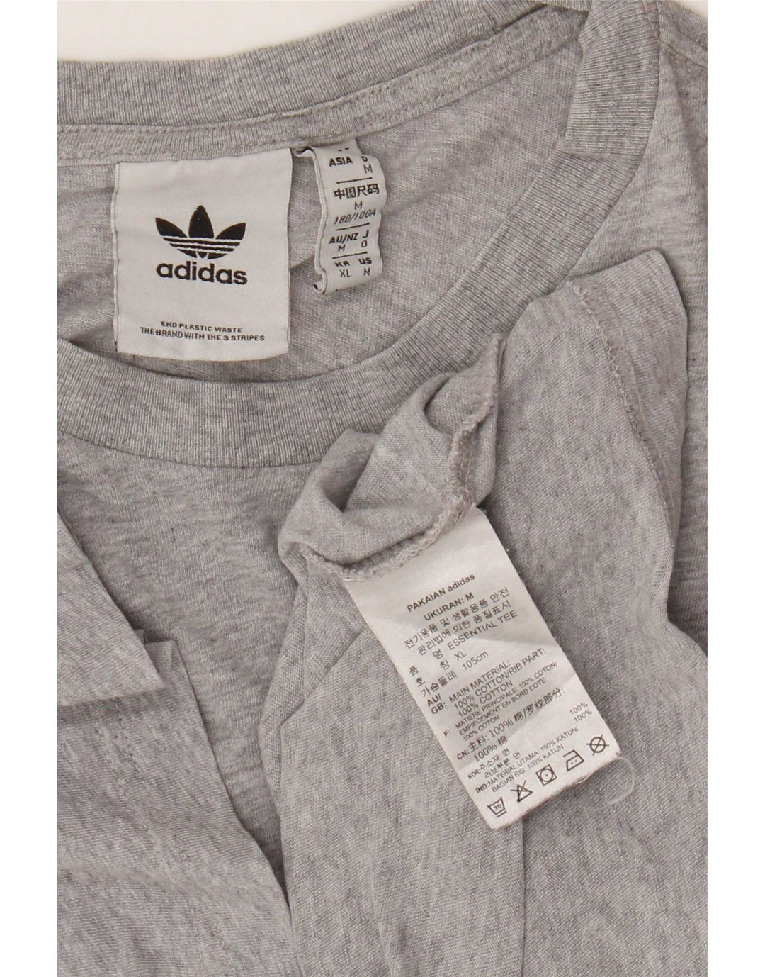 T-shirt da uomo Adidas Top in cotone chiazzato grigio medio