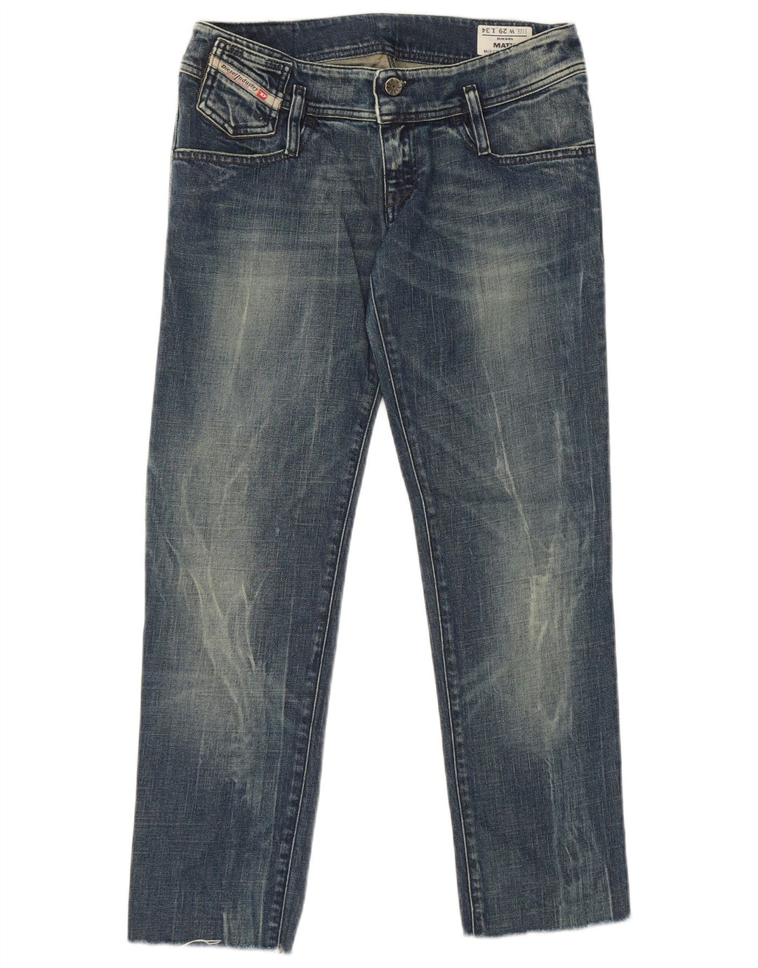 Jeans dritti da donna Diesel Matic W29 L27 cotone blu